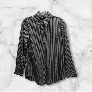 Lauren Ralph Lauren Women's M Black White Pin Striped Preppy Shirt